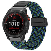 BIRDTOBR Strap for Fenix 6X Pro/ 6X/ 7X/ 5X/ 5X Plus, 26mm Quick Fit Double Magnetic Adjustable Soft Nylon Replacement Strap for Fenix 7X/ 7X Pro/ 7X Solar/ 7X Sapphire Solar/Fenix 3/ Fenix 3 HR, Blue